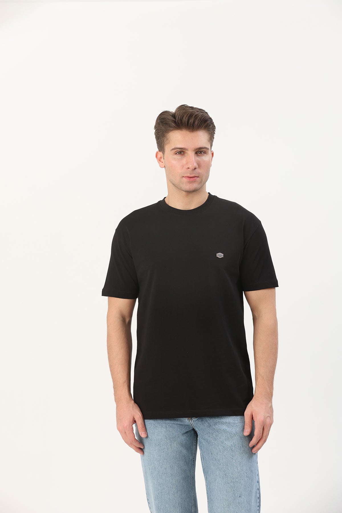 Erkek T-SHIRT REGULAR FIT SİYAH