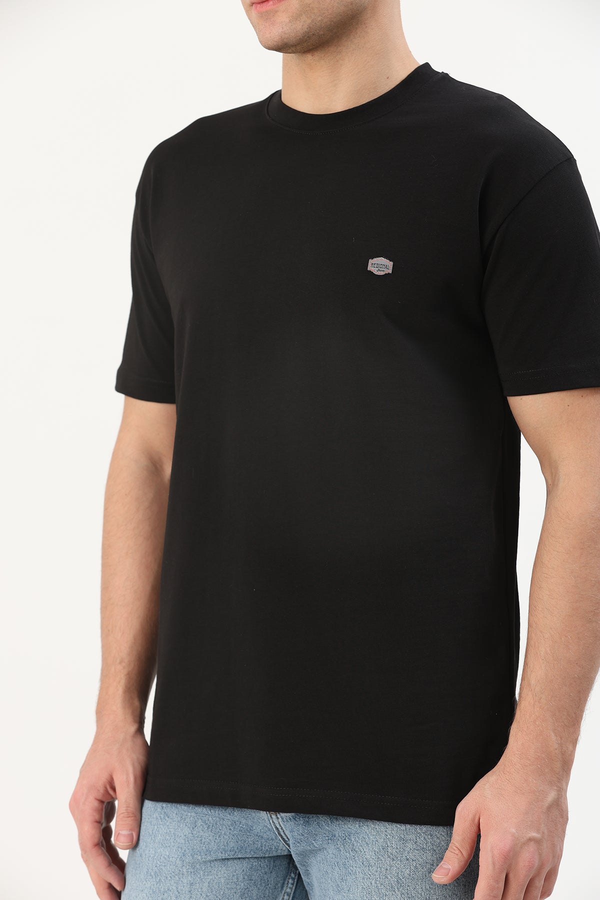 Erkek T-SHIRT REGULAR FIT SİYAH