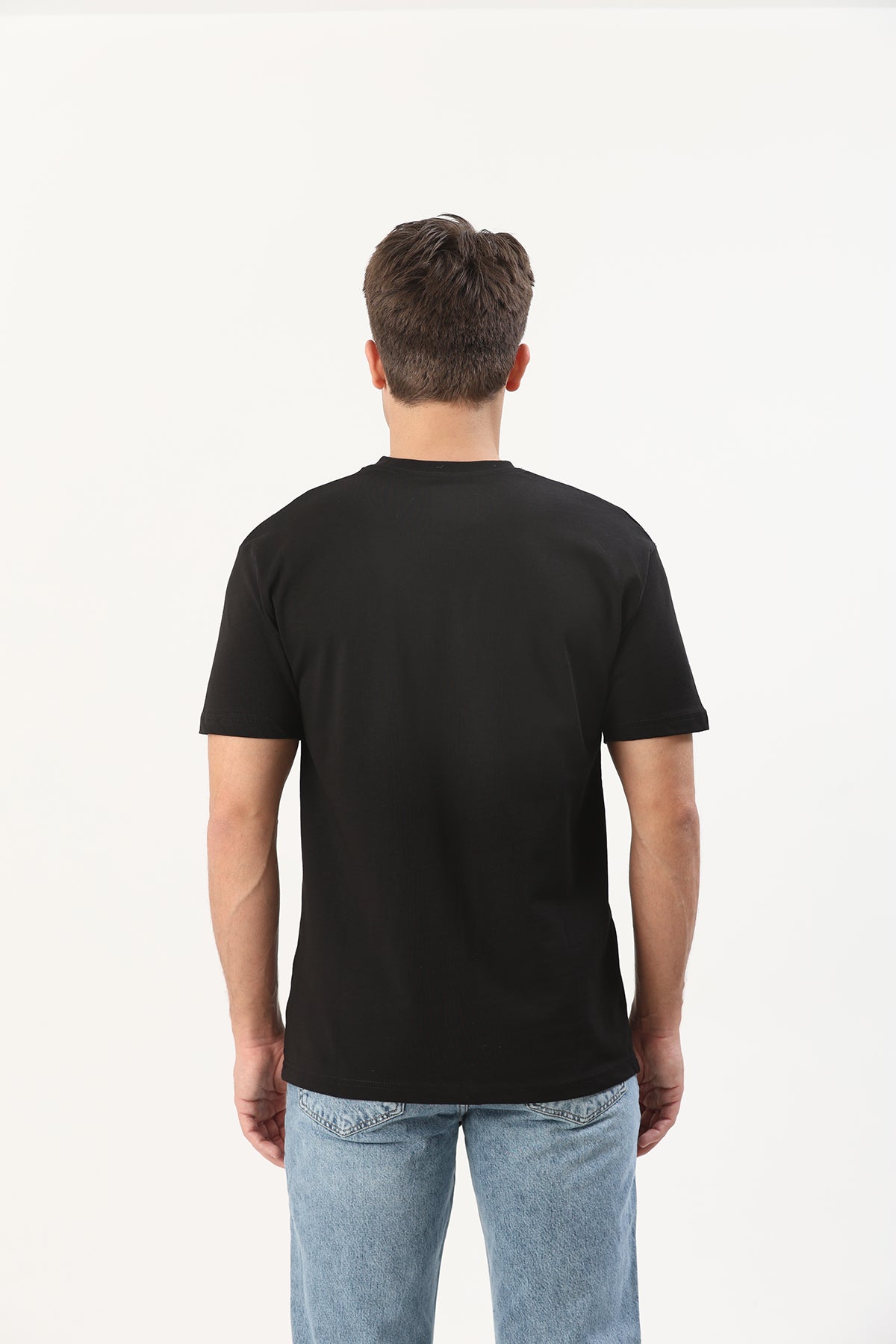 Erkek T-SHIRT REGULAR FIT SİYAH