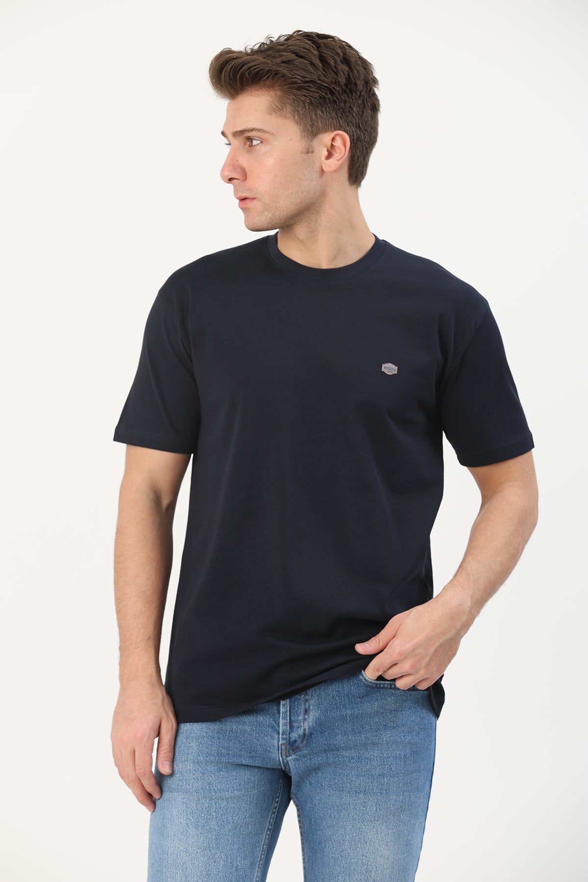 Erkek T-SHIRT REGULAR FIT KOYU LACİVERT