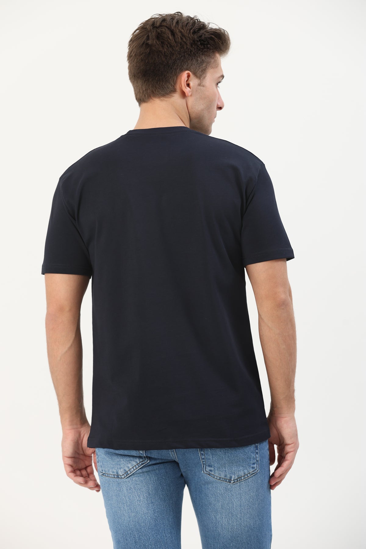 Erkek T-SHIRT REGULAR FIT KOYU LACİVERT