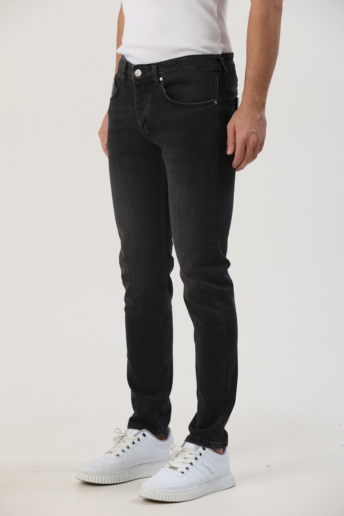 Erkek Slim Fit Jean Siyah