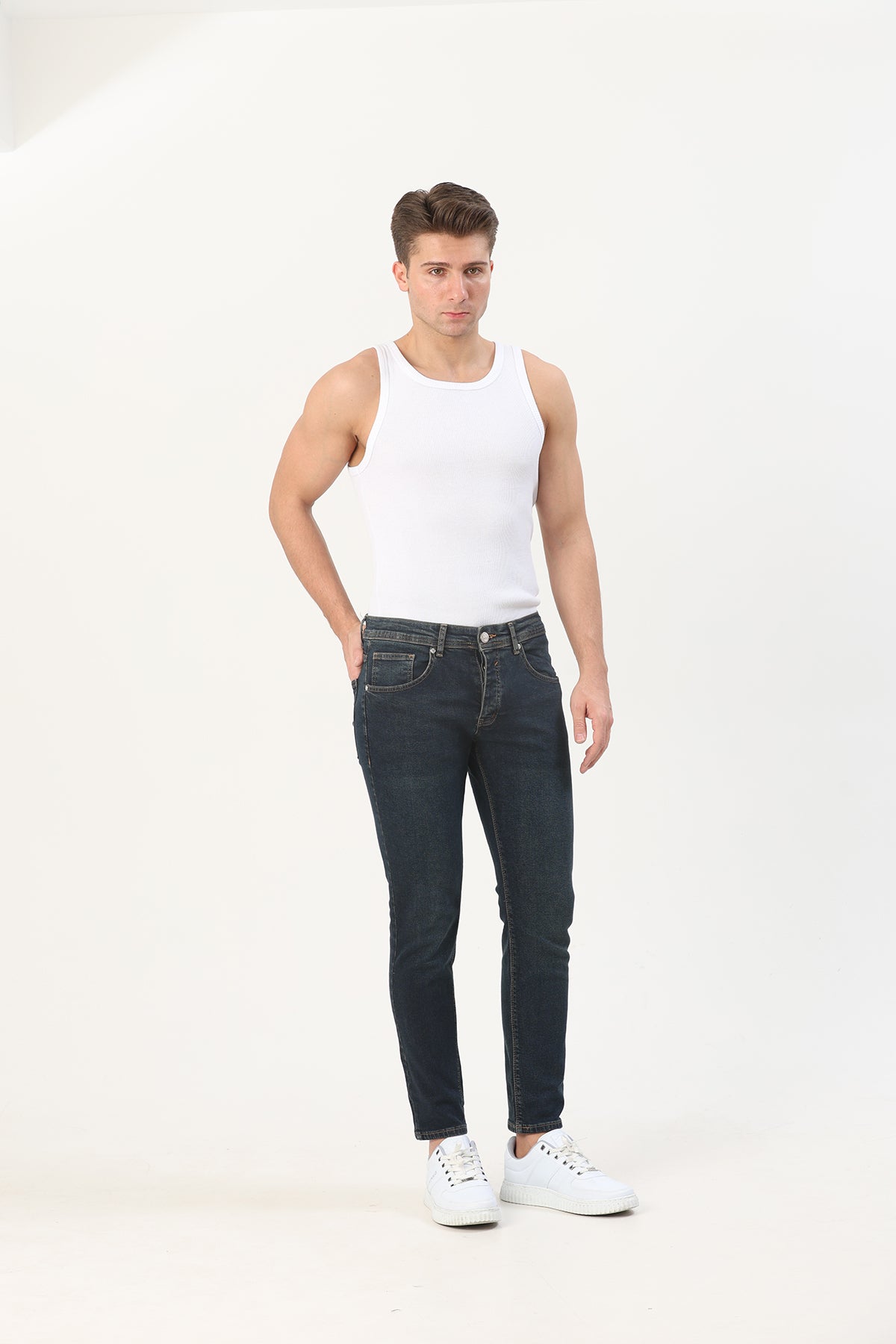 Super Slım Fit Erkek Jean Nıght Blue