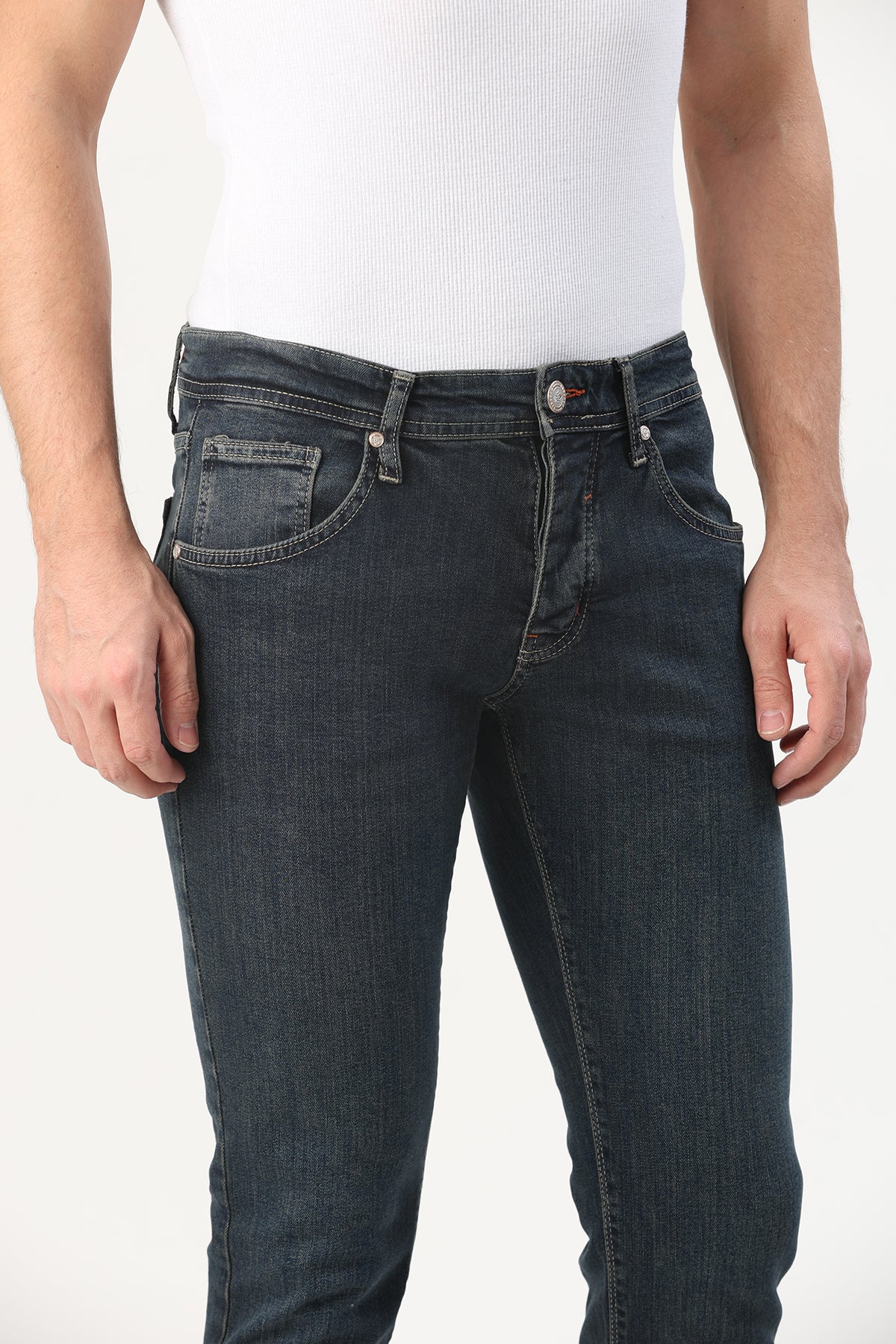 Super Slım Fit Erkek Jean Koyu Lacivert