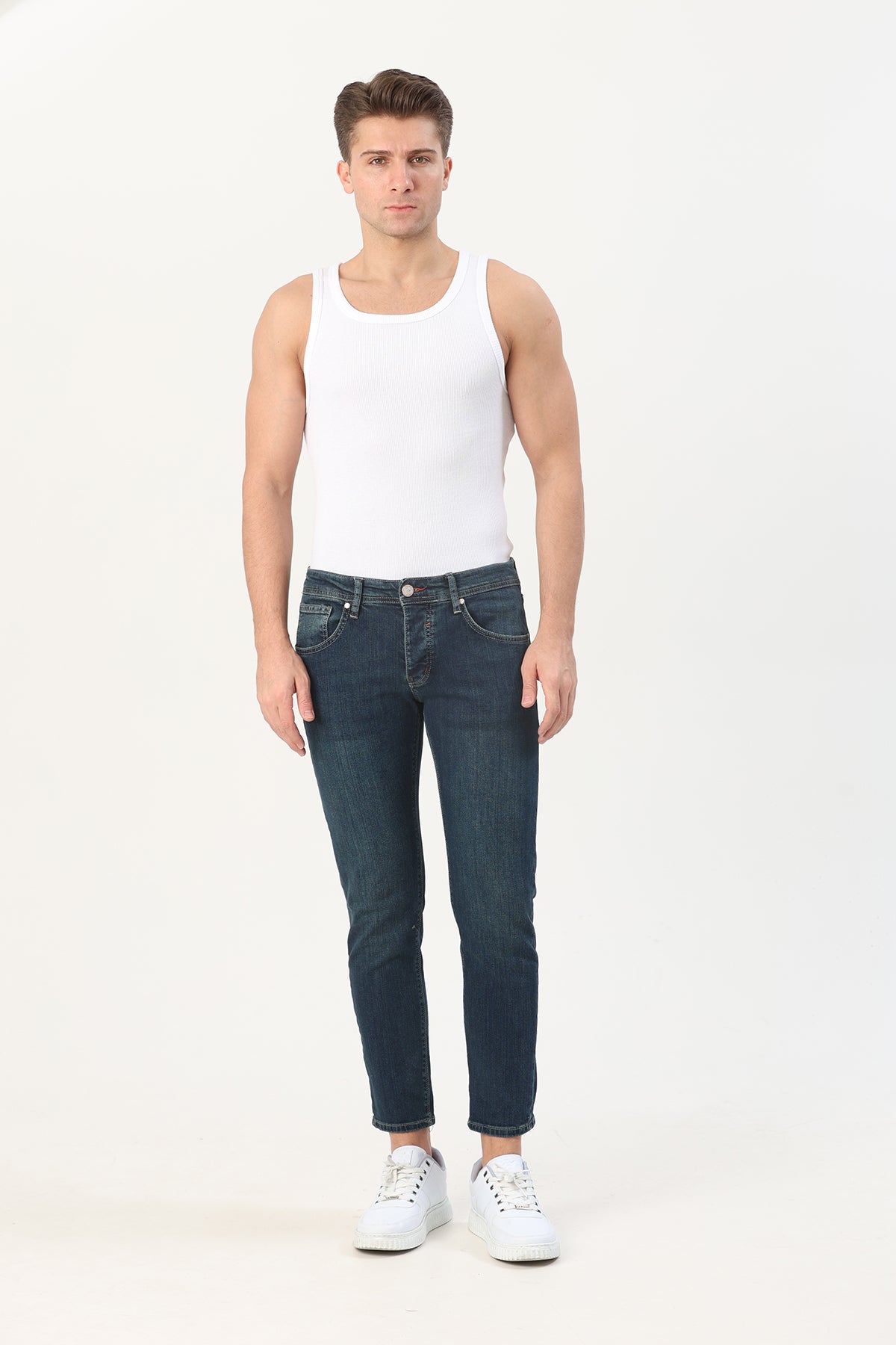 Super Slım Fit Erkek Jean Lacivert