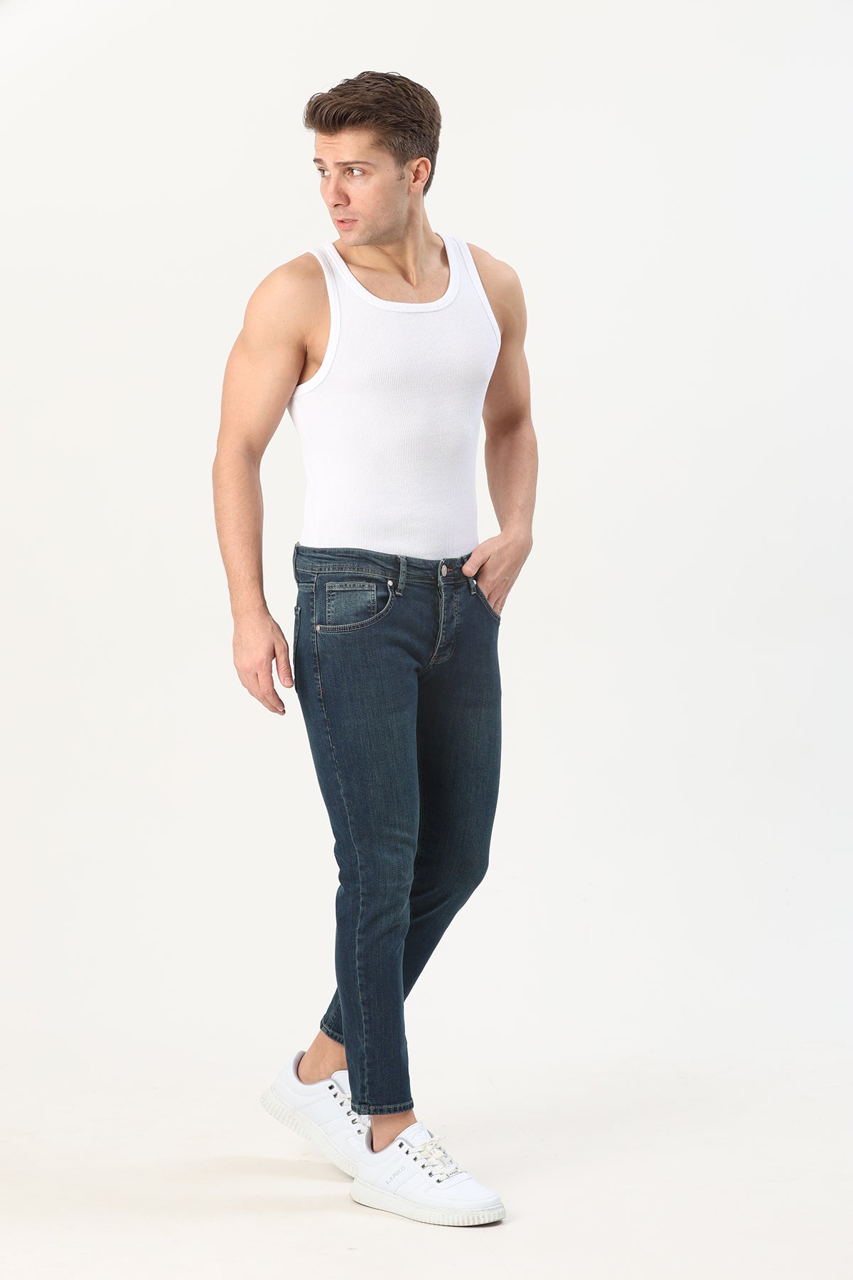 Super Slım Fit Erkek Jean Lacivert