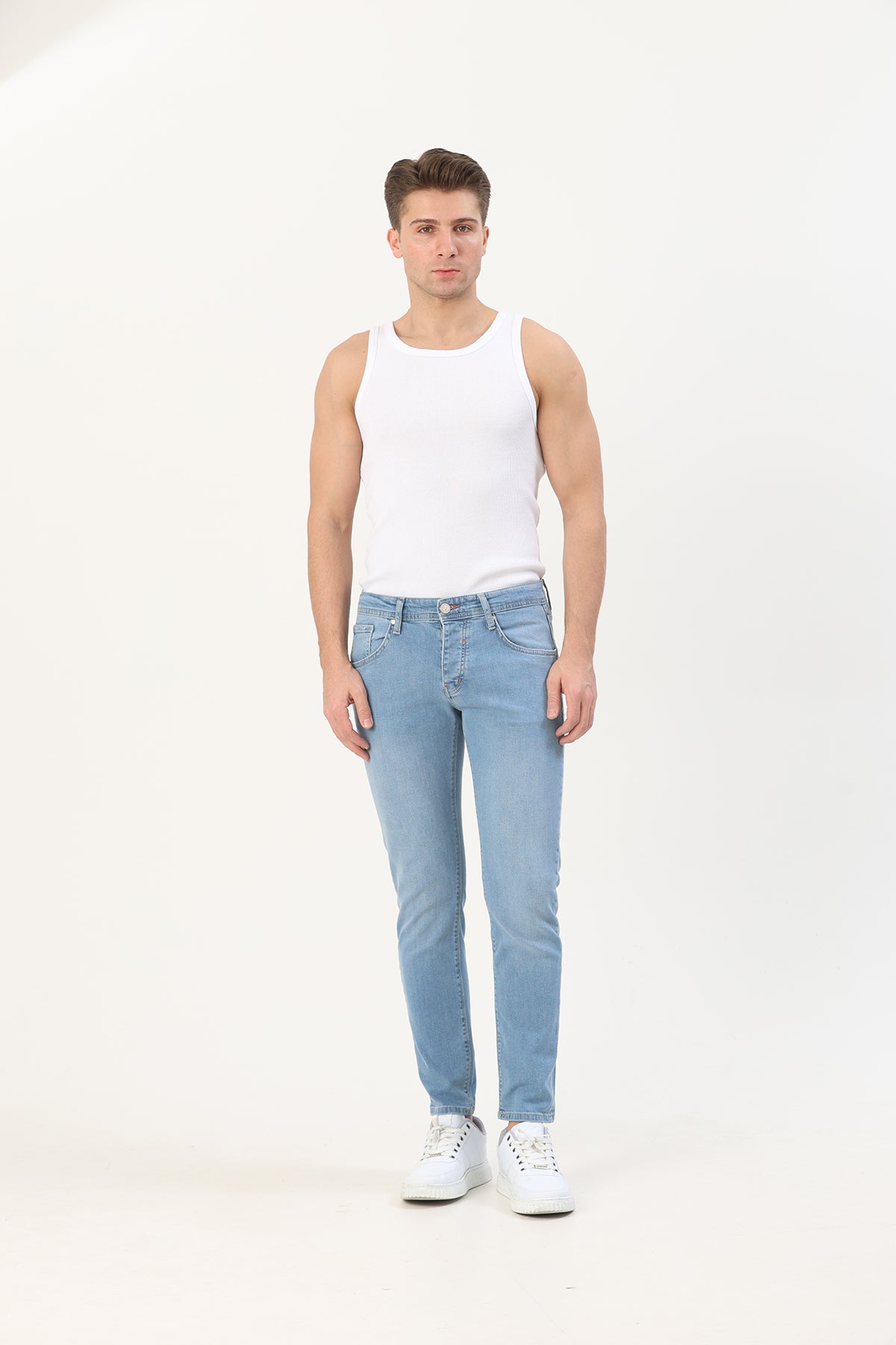 Super Slım Fit Erkek Jean Mavi