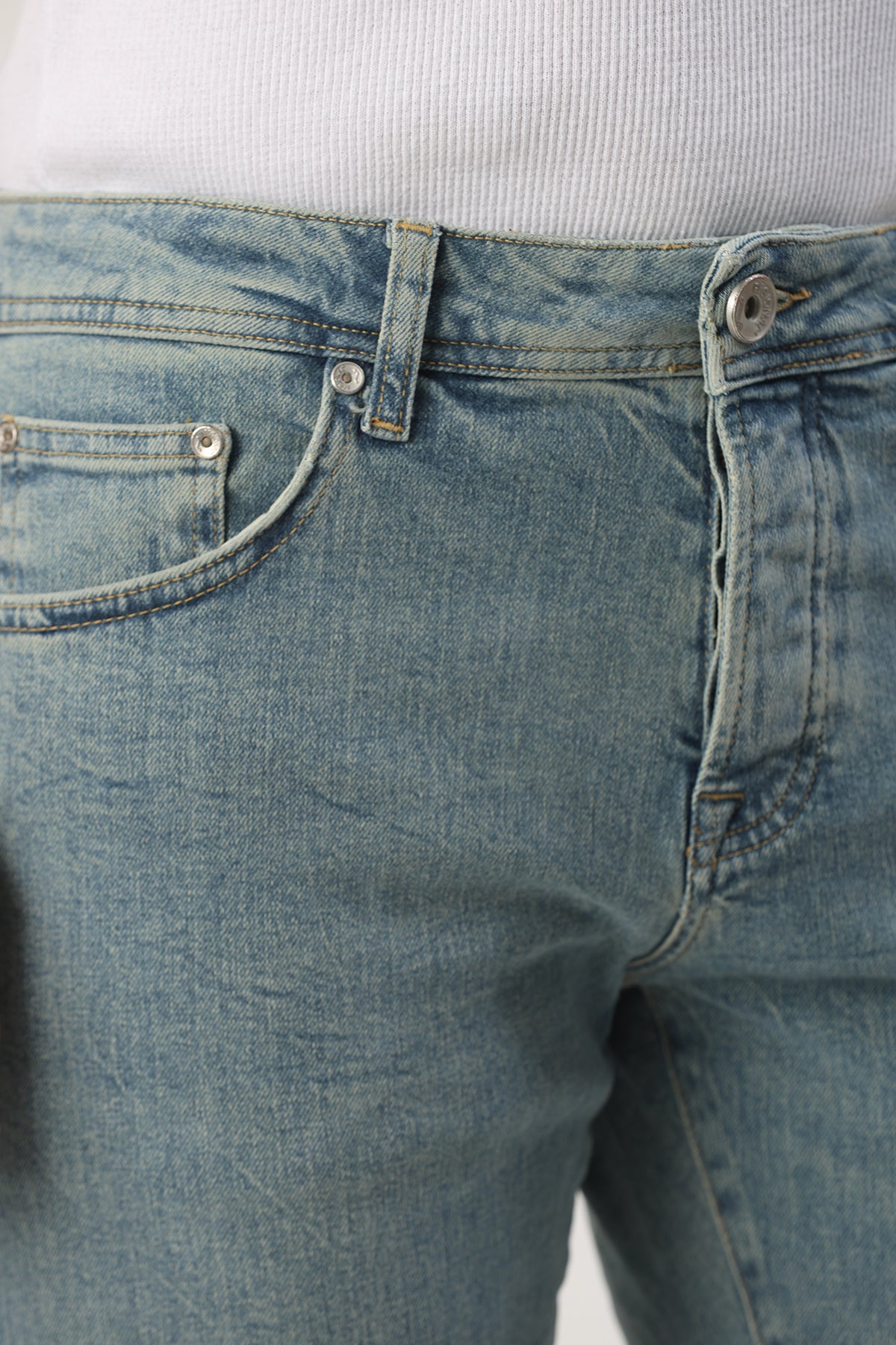 Erkek Slim Fit Jean Buz Mavi