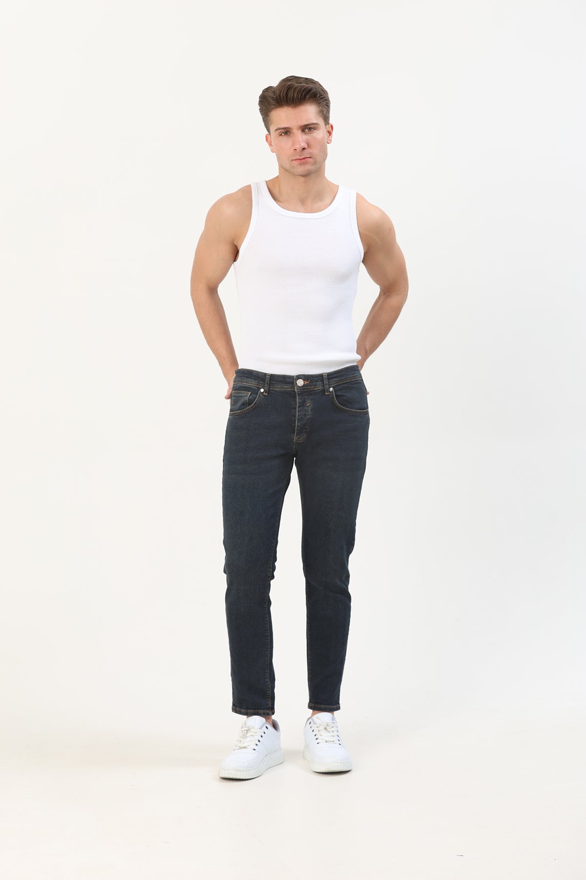 Super Slim Fit Erkek Jean Ham Rengi