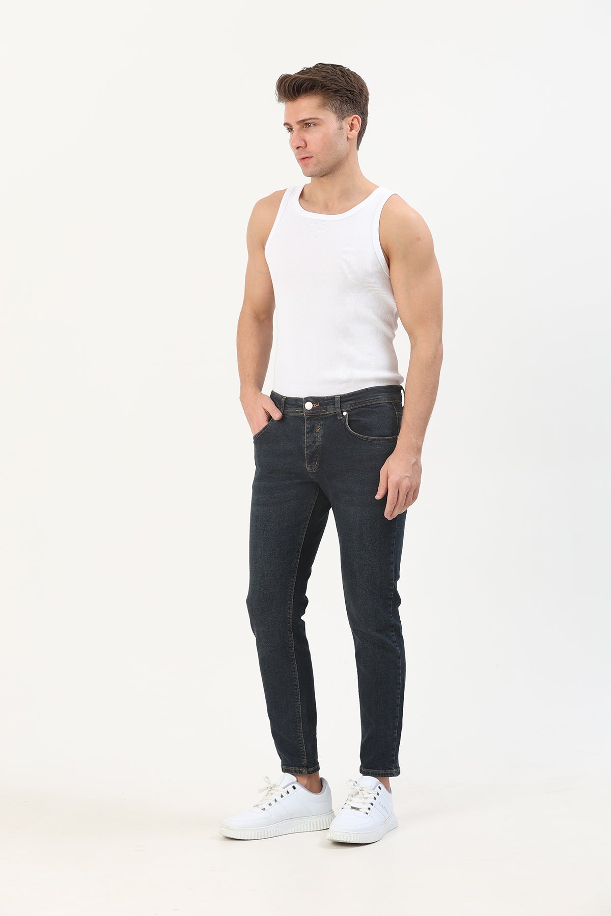 Super Slim Fit Erkek Jean Ham Rengi