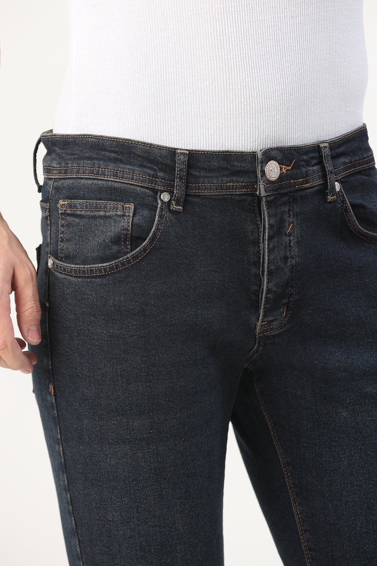 Super Slim Fit Erkek Jean Ham Rengi