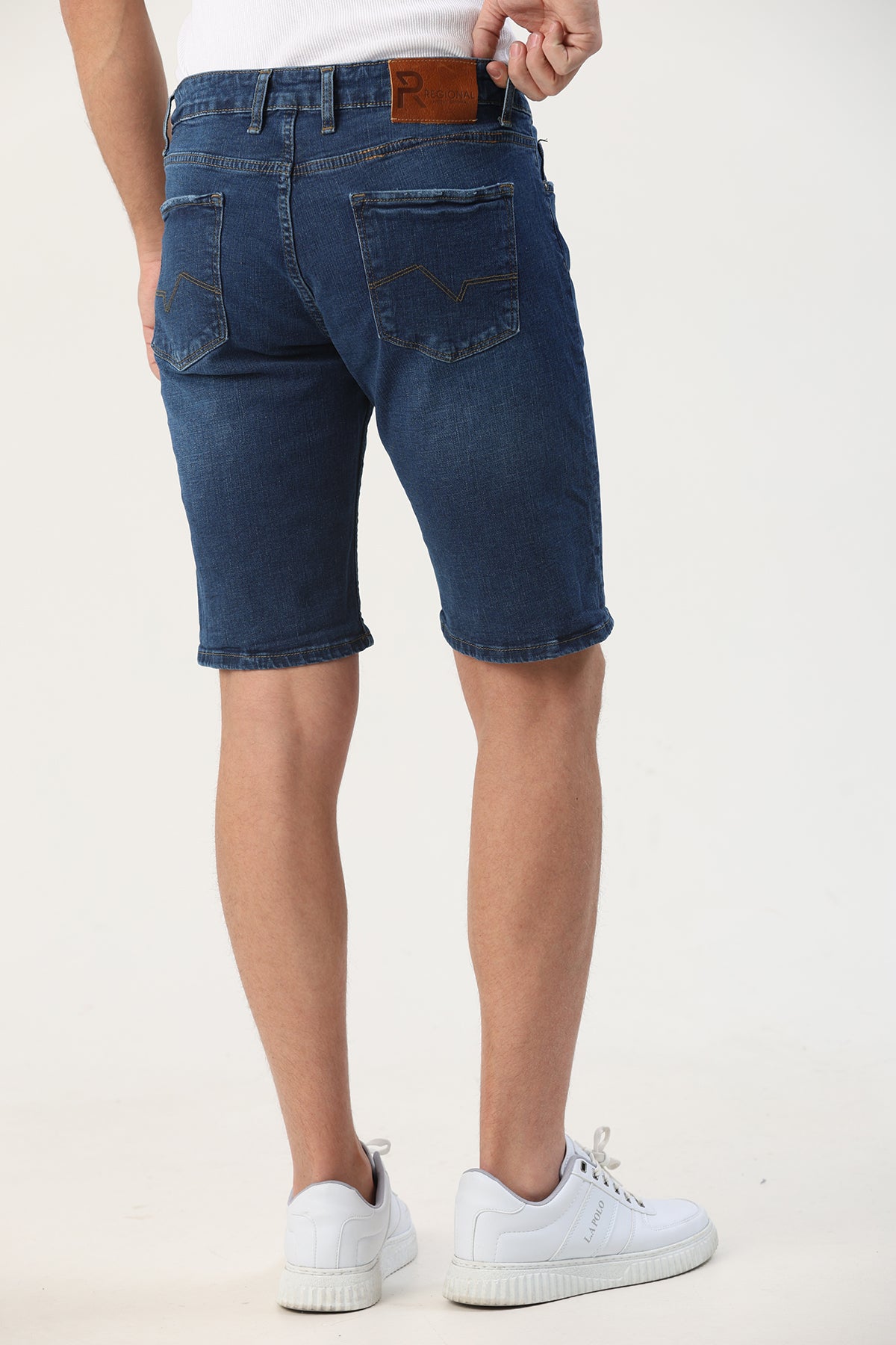 Slim Fit Erkek Kot Şort Lacivert