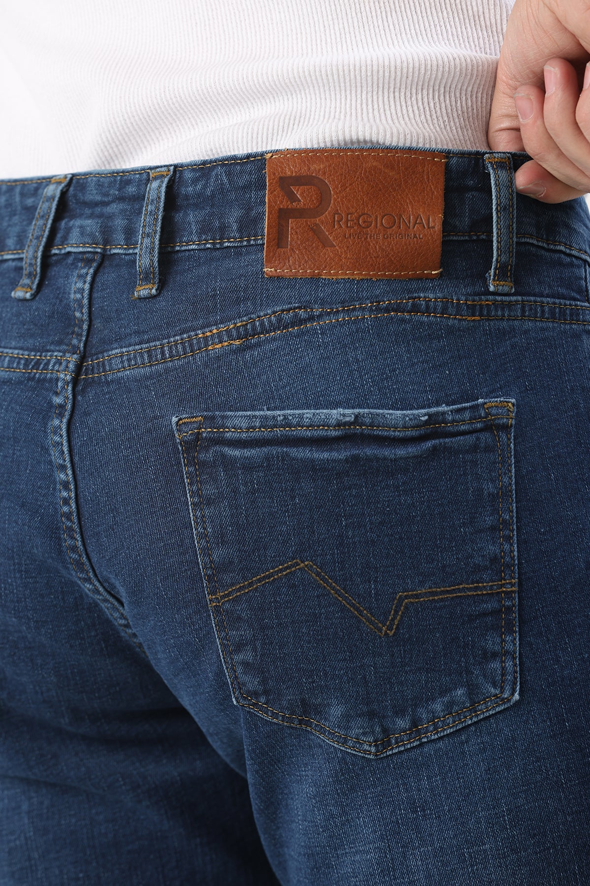 Slim Fit Erkek Kot Şort Lacivert