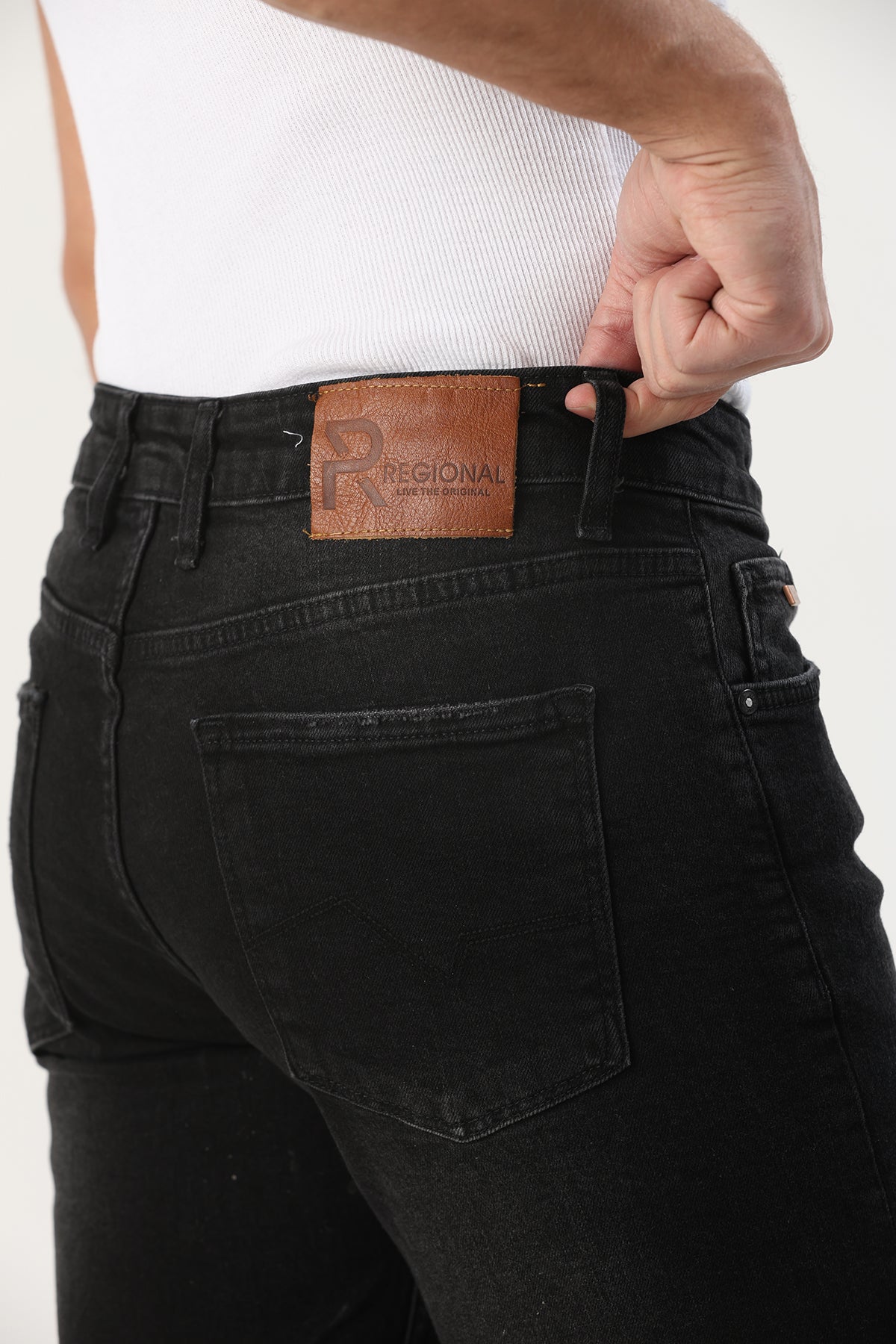 Slim Fit Erkek Kot Şort Siyah